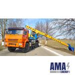 Excavator with Telescopic Working Equipment on KAMAZ 43118-A5 Chassis