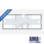 Residential block Container for 8 people with a stove on a frame