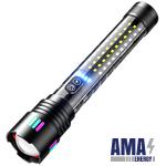 Strong Charging side light Warning light zoom LED light laser blast long Endurance Flashlight