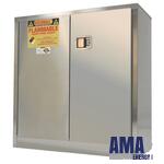 30 Gallon Stainless Steel Flammable Cabinet, Self-Latch Standard 2-Door