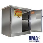 30 Gallon Stainless Steel Flammable Cabinet, Self-Latch Standard 2-Door
