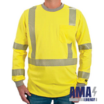 Polartec Hi Visibility Flame Resistant Shirt with Segmented Striping