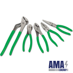 5-PC. LARGE Combination PLIERS SET - GREEN