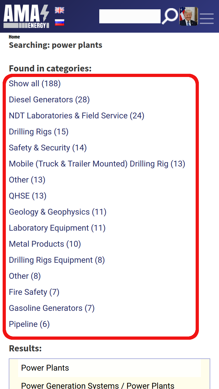 Sections with content