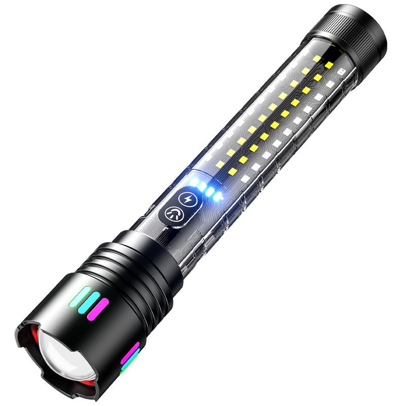 Strong Led Light Strong Charging side light Warning light zoom LED light laser blast ...