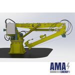 Deck crane with Telescopic boom