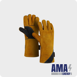 Split Leather Gloves, five-Fingered, Reinforced (FG-701)
