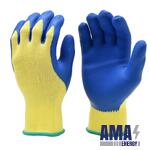 Blue Kevlar Cut-Resistant Work Gloves With Latex Coating