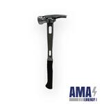 M1 Titanium HANDLE 15OZ MILLED STEEL HEAD Polished Precision CURVED GRIP Framing HAMMER