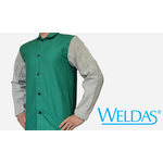 33-6430: 30″, Jacket w Leather Sleeves, 9oz. Cotton FR, Green