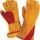Split Leather Insulated gloves (faux fur) yellow with red Kevlar thread Reinforcement (type Siberia)